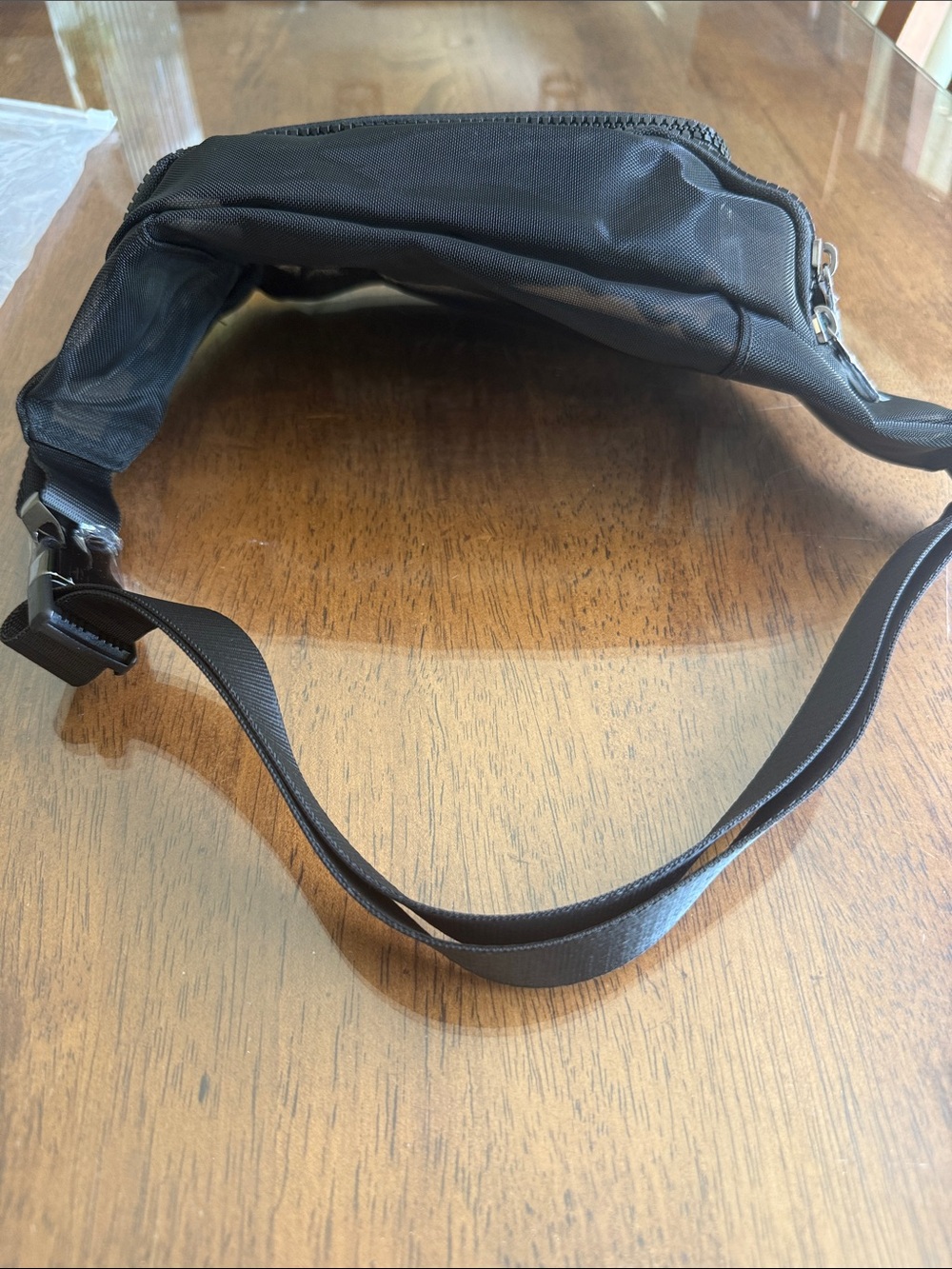 ALO Yoga Black Belt Bag with 2 Front Zip Pocket - Picture 2 of 5